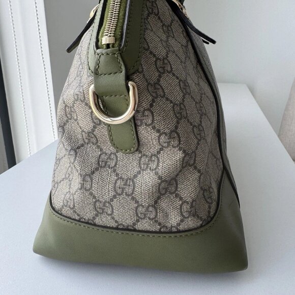 GUCCI Large Joy Boston Bag for Women, GG Canvas Green. Auth - Picture 10 of 16